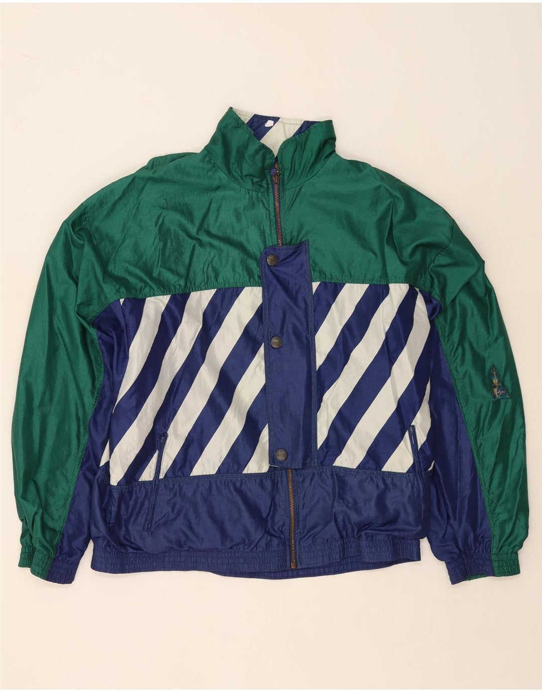 ATHLETA Womens Graphic Tracksuit Top Jacket UK 22 3XL Green Colourblock