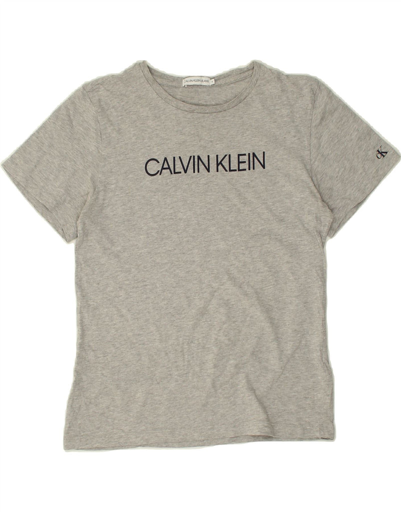 CALVIN KLEIN JEANS Boys Graphic T-Shirt Top 13-14 Years Grey Cotton | Vintage Calvin Klein Jeans | Thrift | Second-Hand Calvin Klein Jeans | Used Clothing | Messina Hembry 