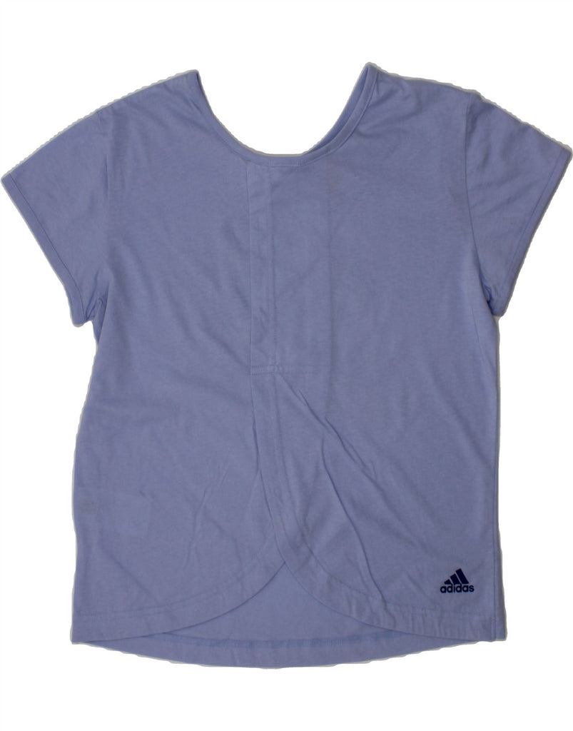 ADIDAS Girls Graphic T-Shirt Top 11-12 Years Blue Cotton Vintage Adidas and Second-Hand Adidas from Messina Hembry 