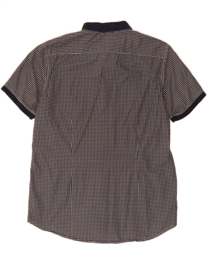MICHAEL KORS Mens Short Sleeve Shirt Large Blue Geometric Cotton Vintage Michael Kors and Second-Hand Michael Kors from Messina Hembry 