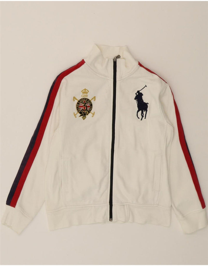 POLO RALPH LAUREN Boys Tracksuit Top Jacket 10-11 Years Medium  White Vintage Polo Ralph Lauren and Second-Hand Polo Ralph Lauren from Messina Hembry 