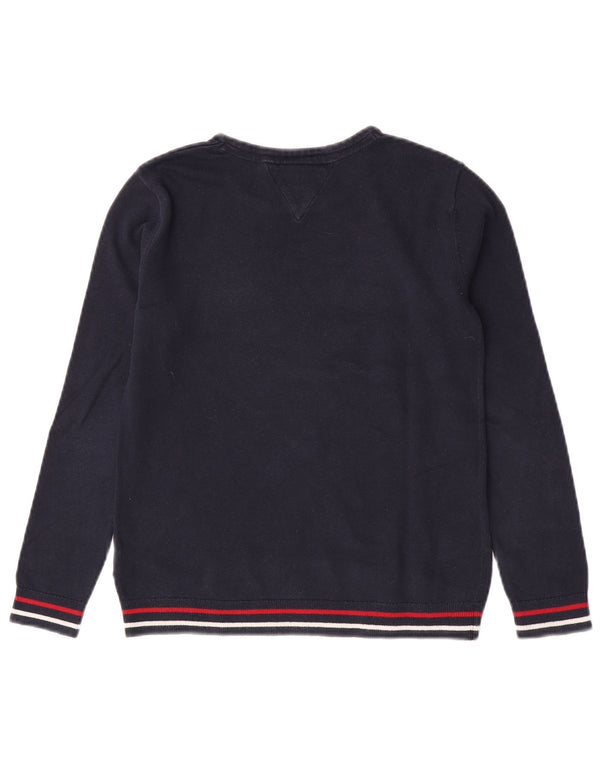 Tommy Hilfiger Boys Graphic Crew Neck Jumper Sweater 11-12 Years Navy Blue