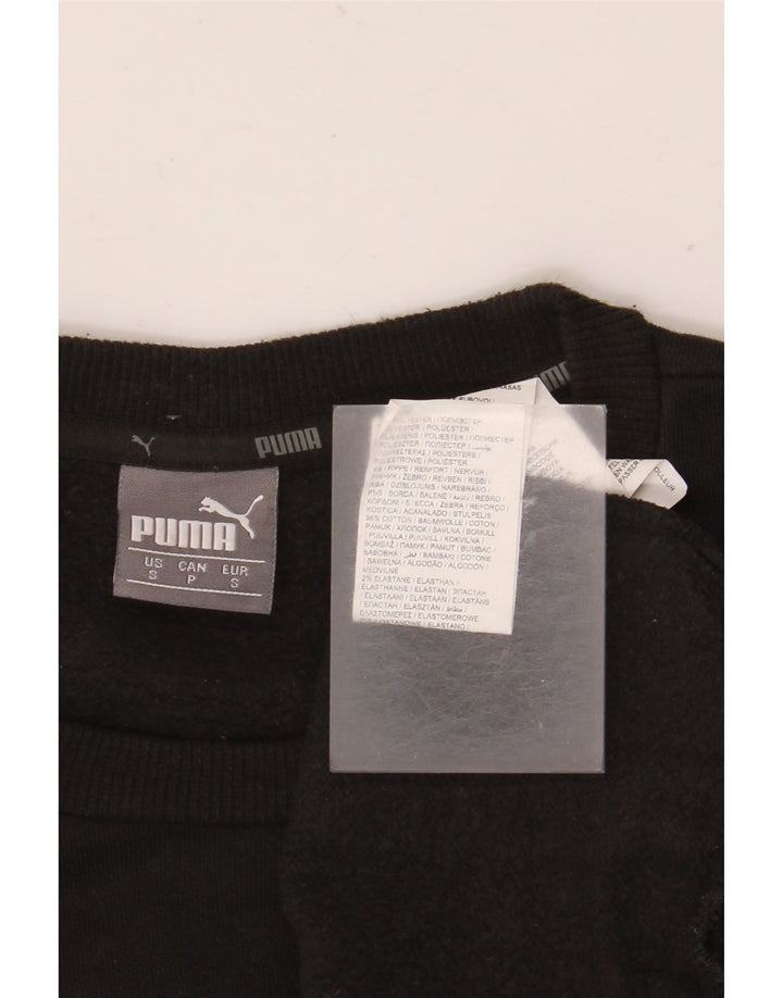 Puma Mens Sweatshirt Jumper Small Black Cotton