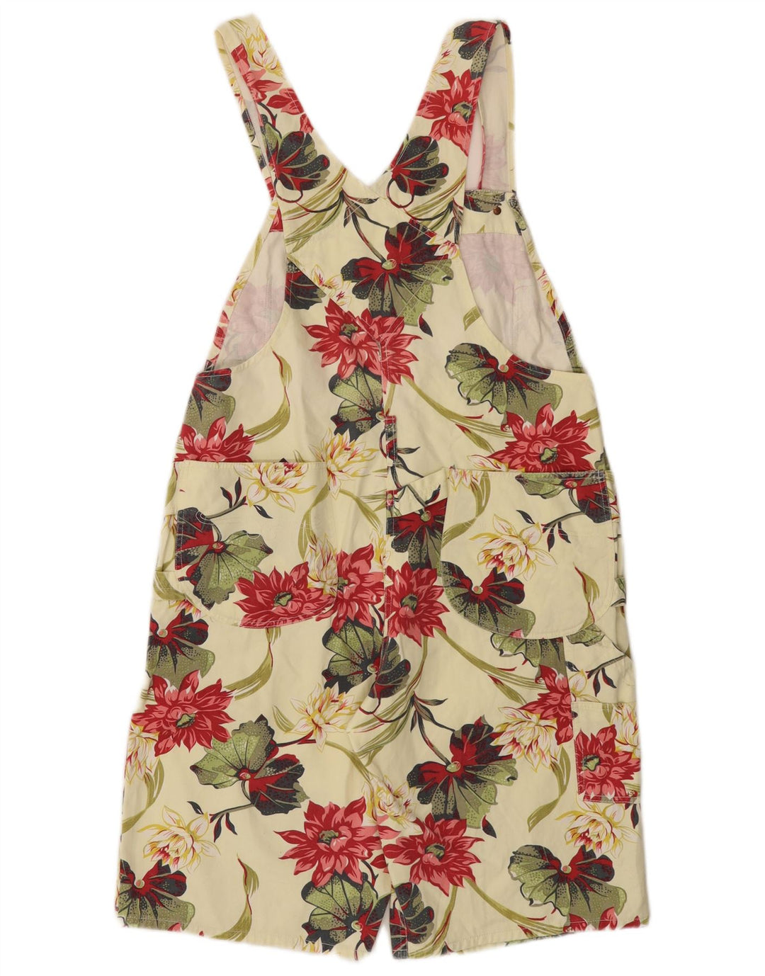 Charro Womens Dungarees Shorts W34 Large Yellow Floral
