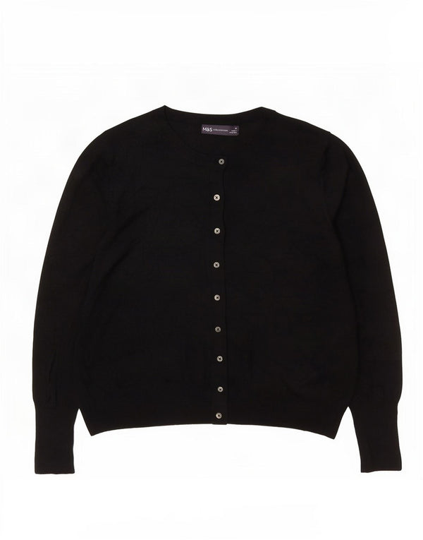 Marks & Spencer Womens Cardigan Sweater UK 14 Large Black Viscose