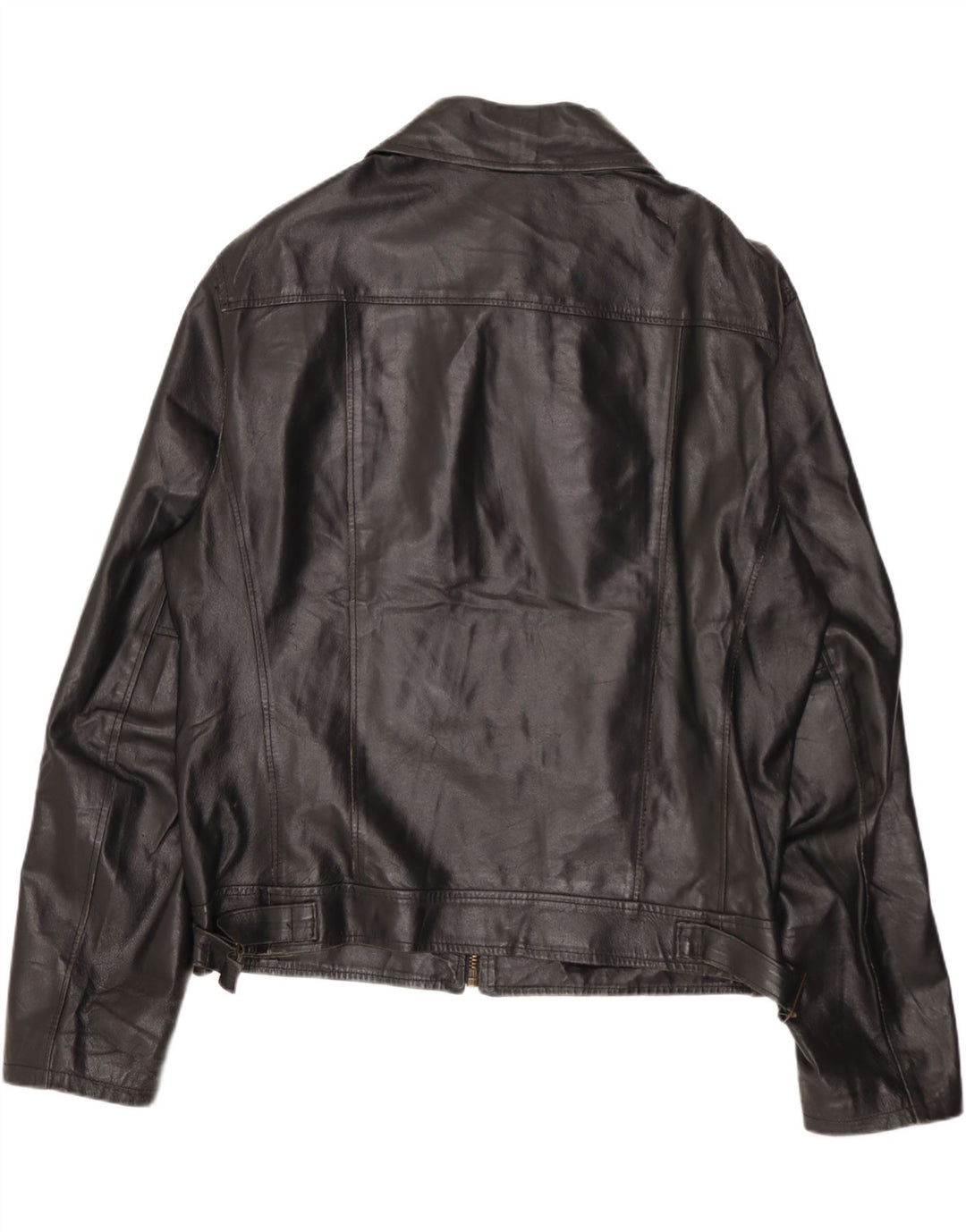 Vintage Womens Leather Jacket UK 18 XL Black Leather