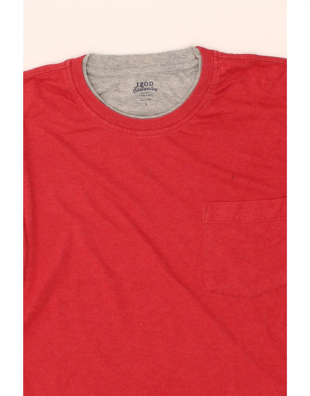 IZOD Mens Salt Water T-Shirt Top Large Red Cotton Vintage Izod and Second-Hand Izod from Messina Hembry 