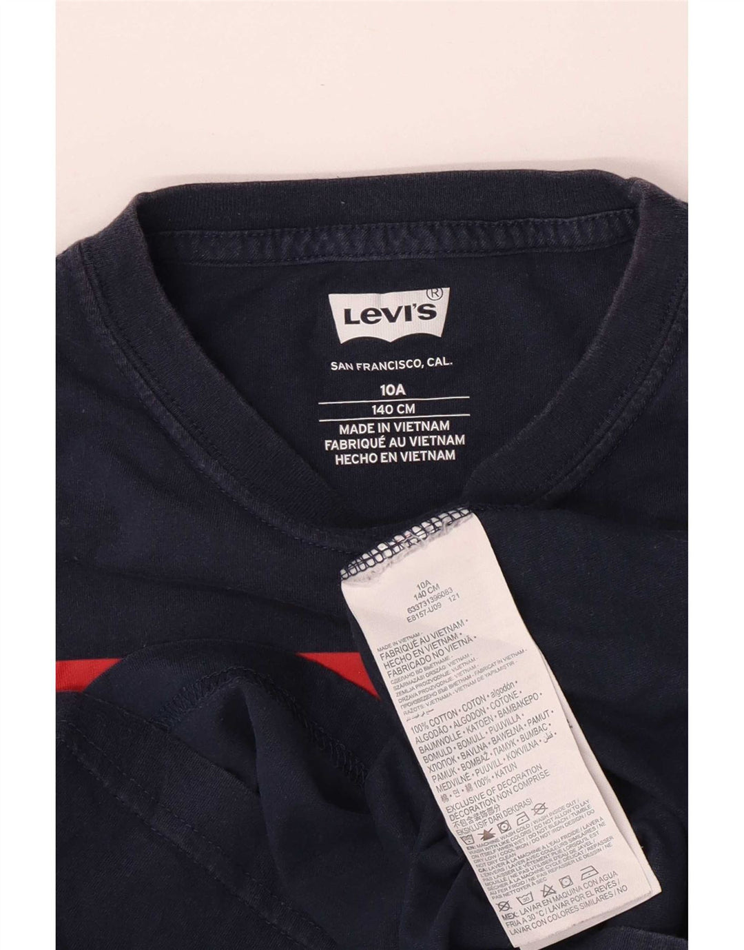 Levi's Boys Regular Graphic T-Shirt Top 9-10 Years Navy Blue Cotton