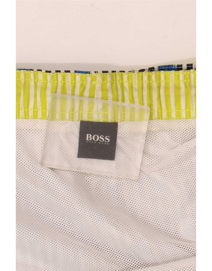 Hugo Boss Mens Swimming Shorts Large Blue Striped