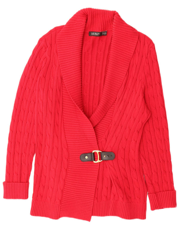Ralph Lauren Womens Longline Cardigan Sweater UK 18 XL Red Cotton