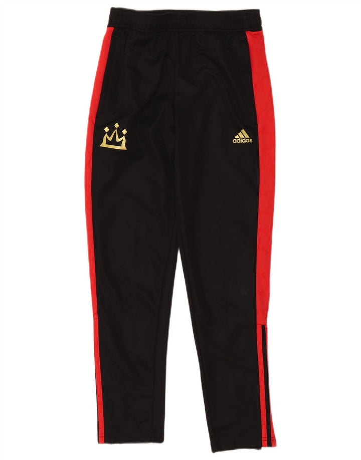 ADIDAS Boys Aeroready Graphic Tracksuit Trousers 11-12 Years Black
