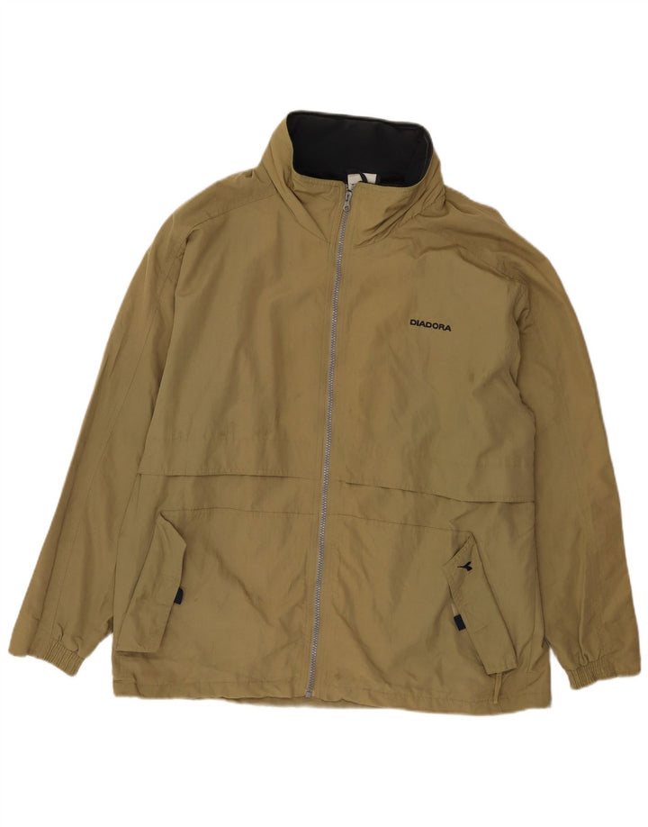 Diadora Mens Rain Jacket UK 38 Medium Khaki Polyamide