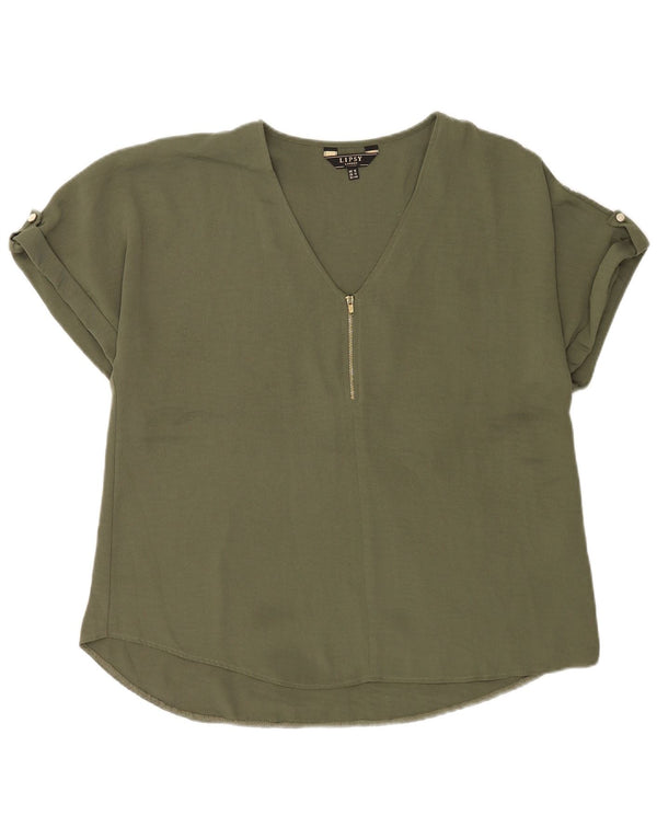 Lipsy Womens Oversized Blouse Top UK 16 Large Green Polyester