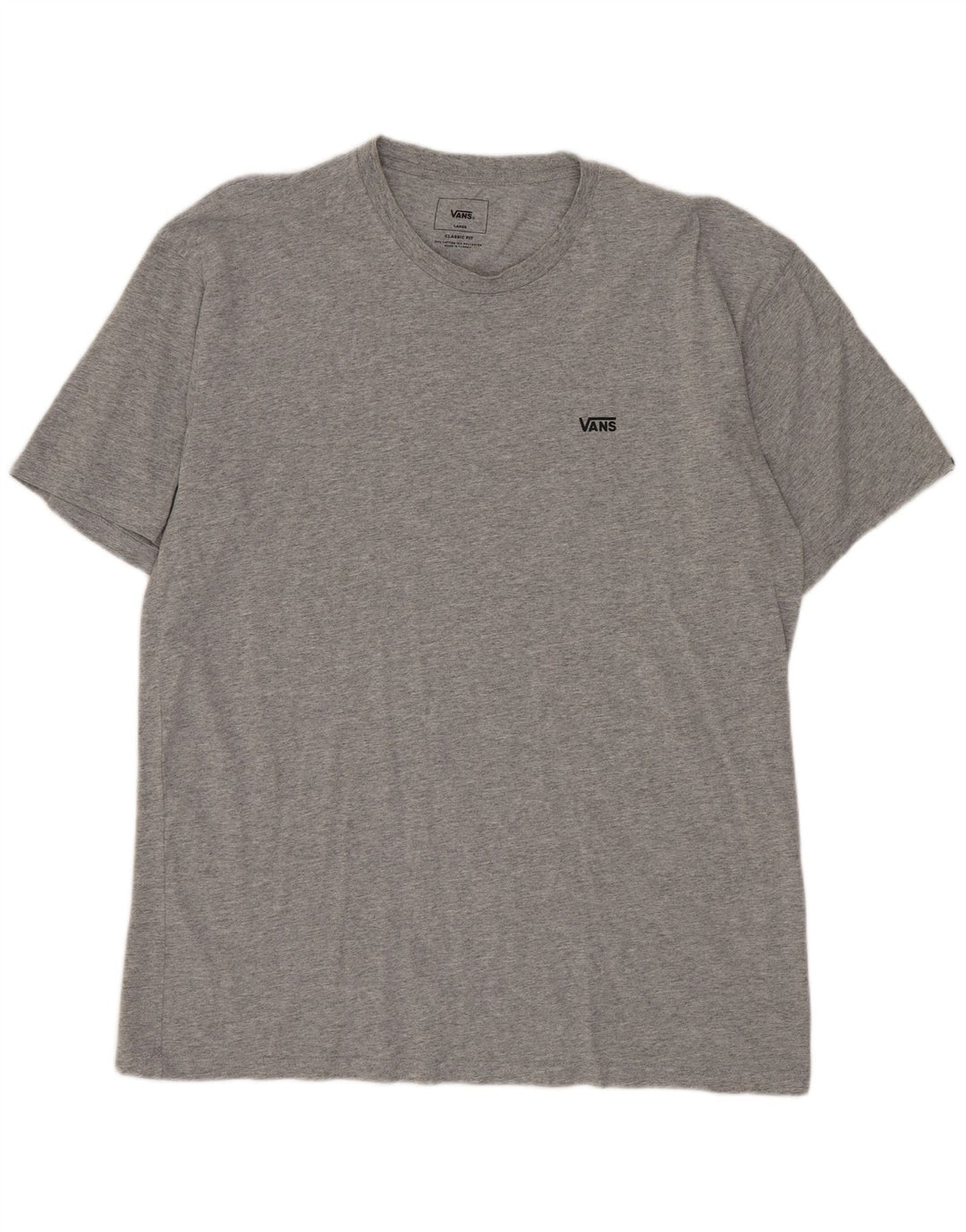 VANS Mens Classic Fit T-Shirt Top Large Grey Flecked Cotton