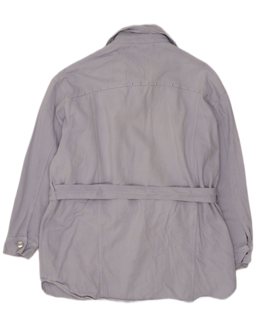 Zara Womens Oversized Utility Jacket UK 14 Medium Blue Cotton