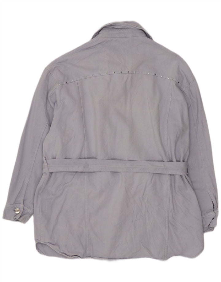 Zara Womens Oversized Utility Jacket UK 14 Medium Blue Cotton