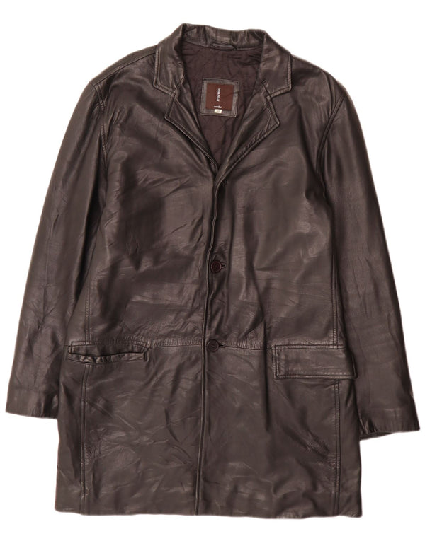 Conbipel Mens Leather Coat IT 46 Small Black
