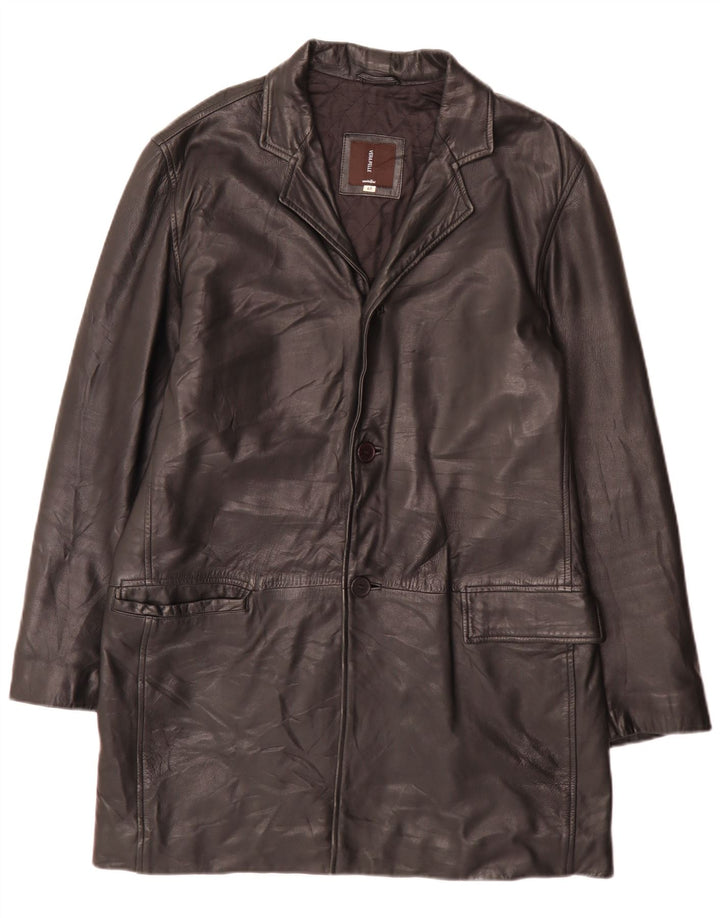 Conbipel Mens Leather Coat IT 46 Small Black