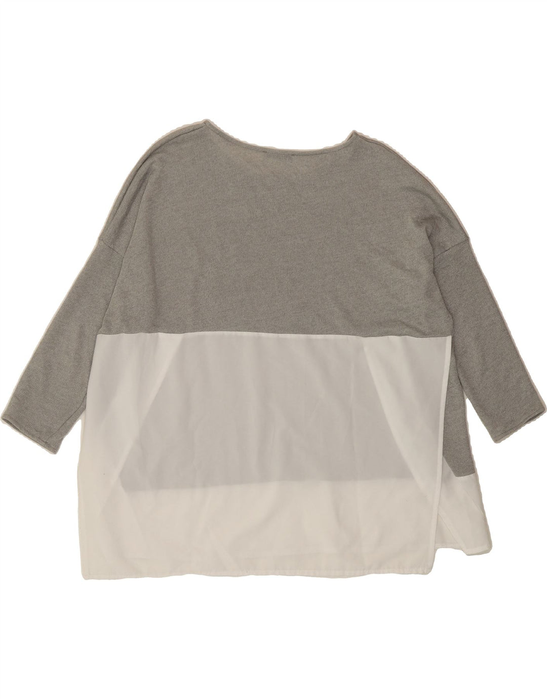 ZARA Womens Oversized Boat Neck Jumper Sweater UK 14 Medium Grey Vintage Zara and Second-Hand Zara from Messina Hembry 