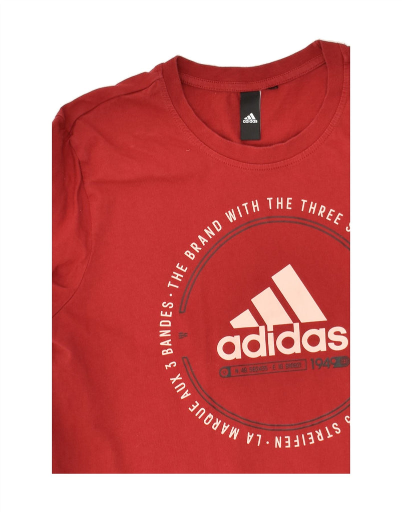 ADIDAS Mens Graphic T-Shirt Top Medium Red | Vintage Adidas | Thrift | Second-Hand Adidas | Used Clothing | Messina Hembry 