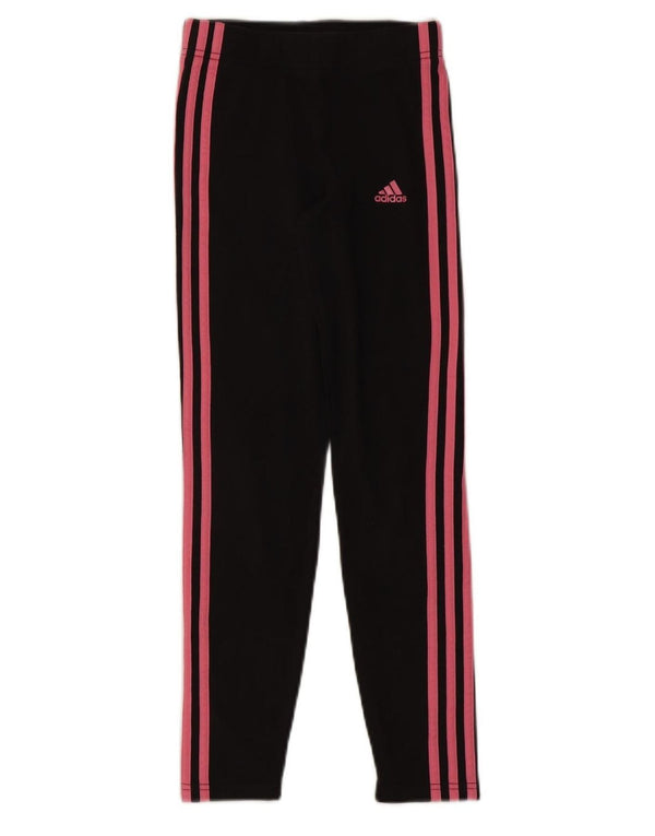 ADIDAS Girls Leggings 11-12 Years Black Cotton