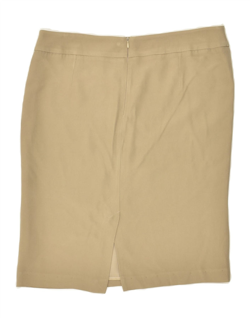 ARMANI Womens Straight Skirt IT 48 XL W38 Beige Acetate | Vintage Armani | Thrift | Second-Hand Armani | Used Clothing | Messina Hembry 