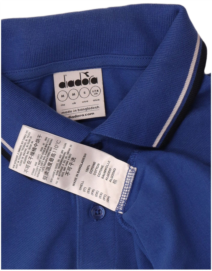 Diadora Mens Polo Shirt Medium Blue Cotton