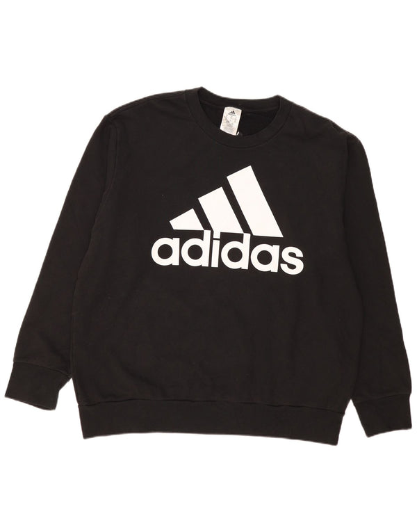 Adidas Mens Graphic Sweatshirt Jumper XL Black Cotton