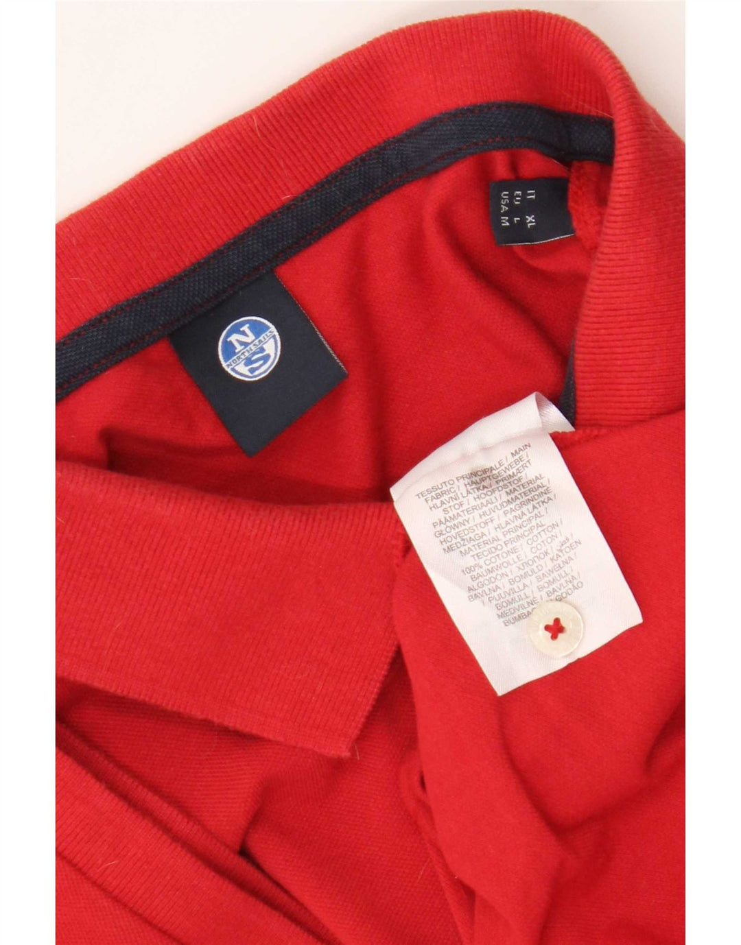 North Sails Mens Polo Shirt Medium Red Cotton