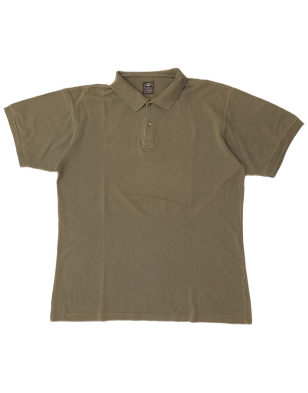 Boggi Mens Polo Shirt XL Khaki Cotton