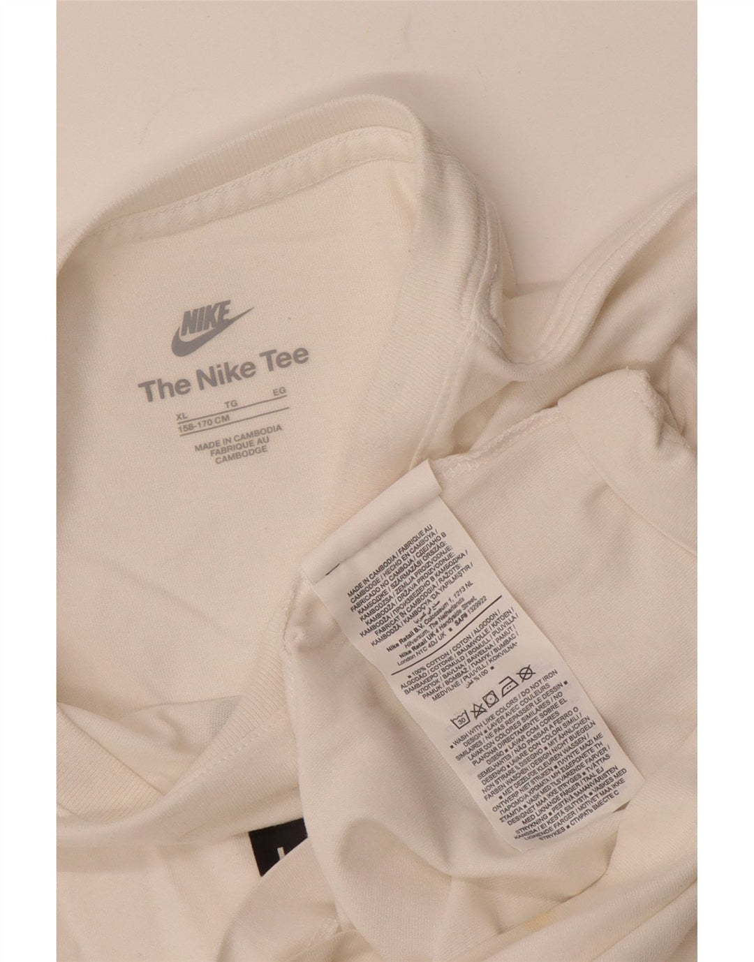 NIKE Boys Graphic T-Shirt Top 13-14 Years XL White Cotton