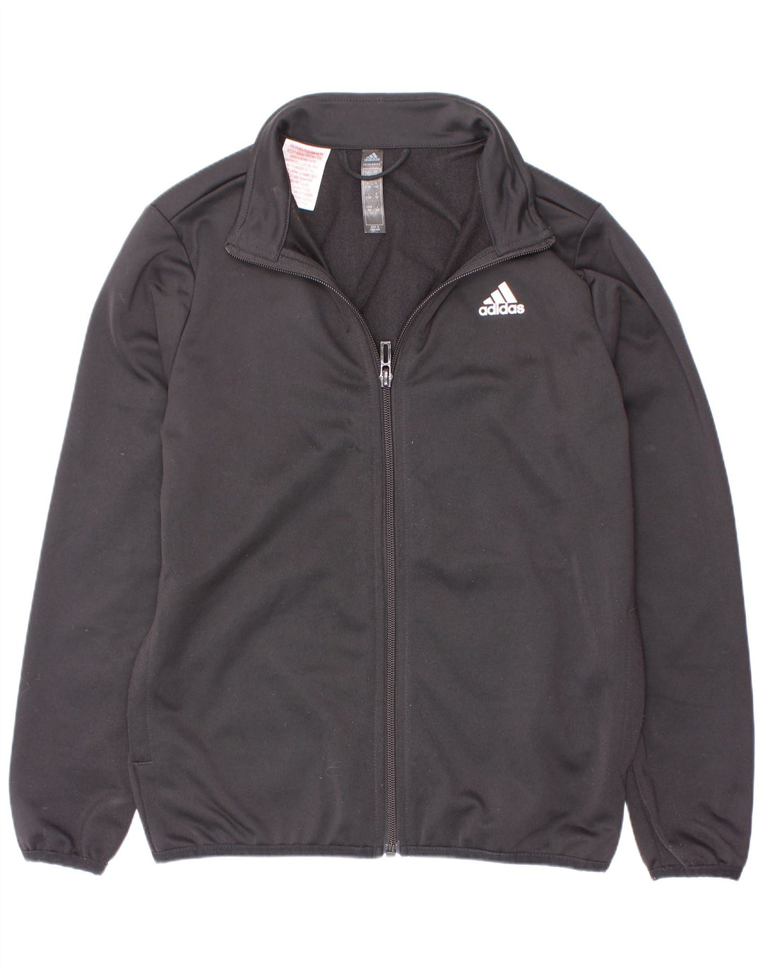 Adidas Boys Graphic Tracksuit Top Jacket 9-10 Years Black Polyester