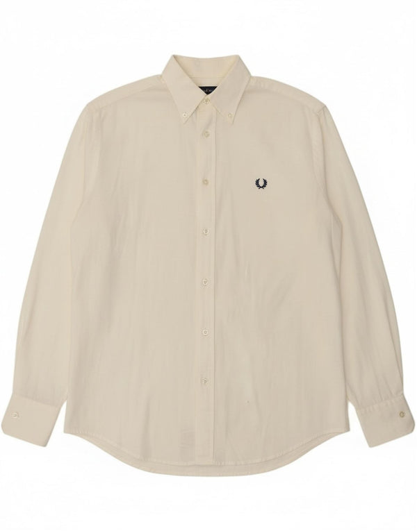 Fred Perry Mens Shirt Medium White Cotton