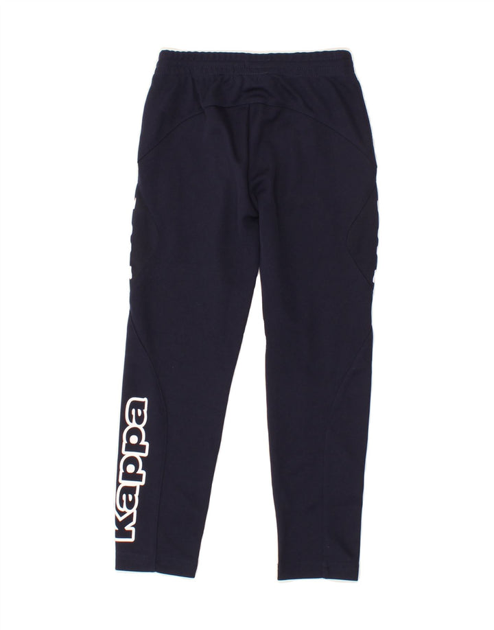 KAPPA Boys Graphic Tracksuit Trousers 7-8 Years Navy Blue Polyester Vintage Kappa and Second-Hand Kappa from Messina Hembry 