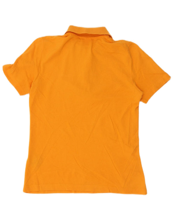 Diadora Womens Polo Shirt UK 12 Medium Yellow Cotton