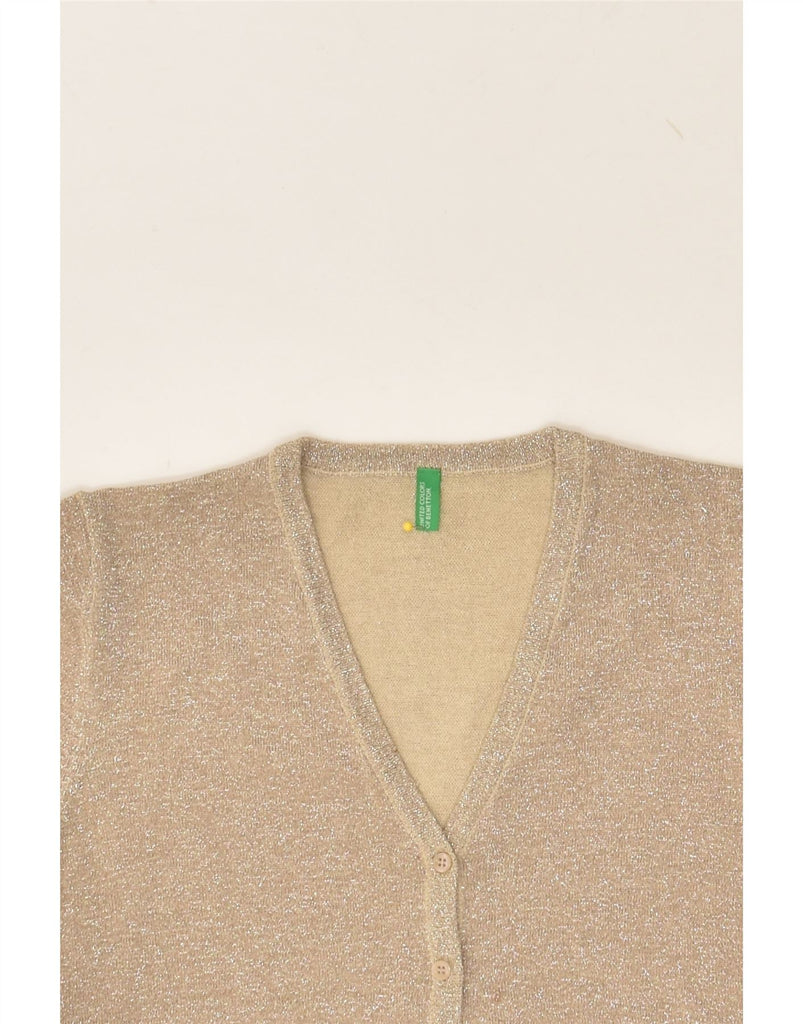 BENETTON Womens Short Sleeve Cardigan Sweater UK 6 XS Grey | Vintage Benetton | Thrift | Second-Hand Benetton | Used Clothing | Messina Hembry 