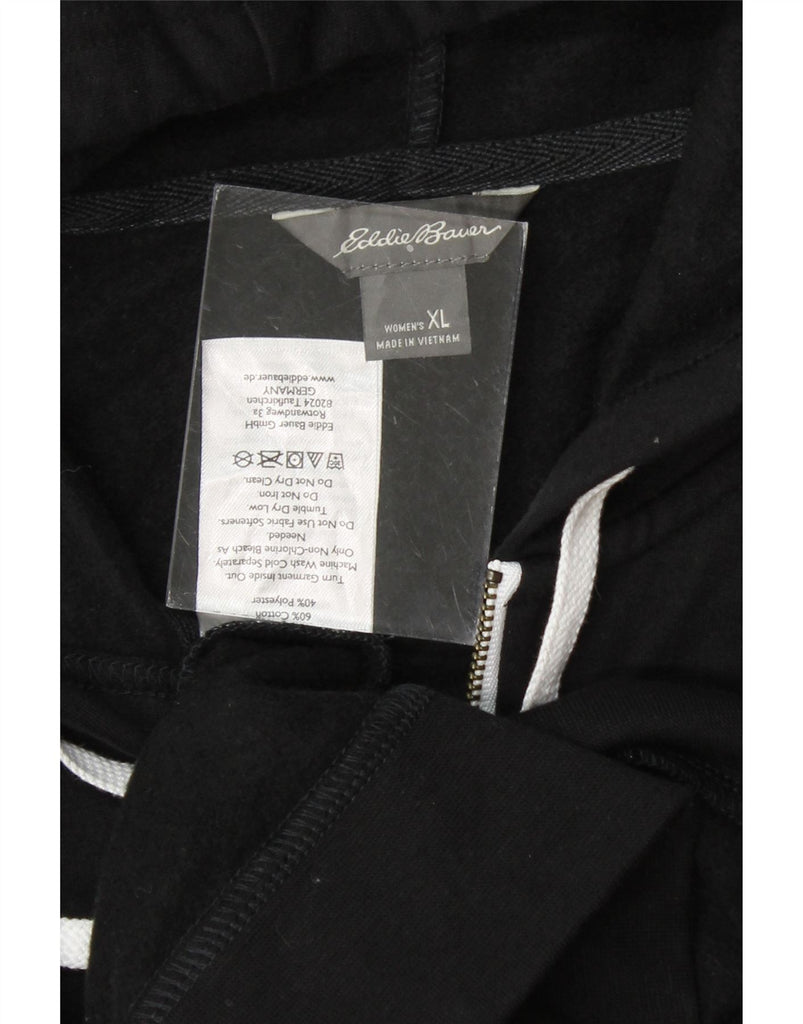EDDIE BAUER Womens Zip Hoodie Sweater UK 18 XL Black Cotton Vintage Eddie Bauer and Second-Hand Eddie Bauer from Messina Hembry 