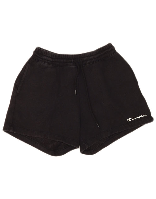 Champion Womens Sport Shorts UK 4 XS  Black Cotton