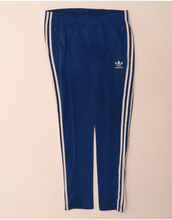 Adidas Womens Tracksuit Trousers UK 14 Large Blue Polyester