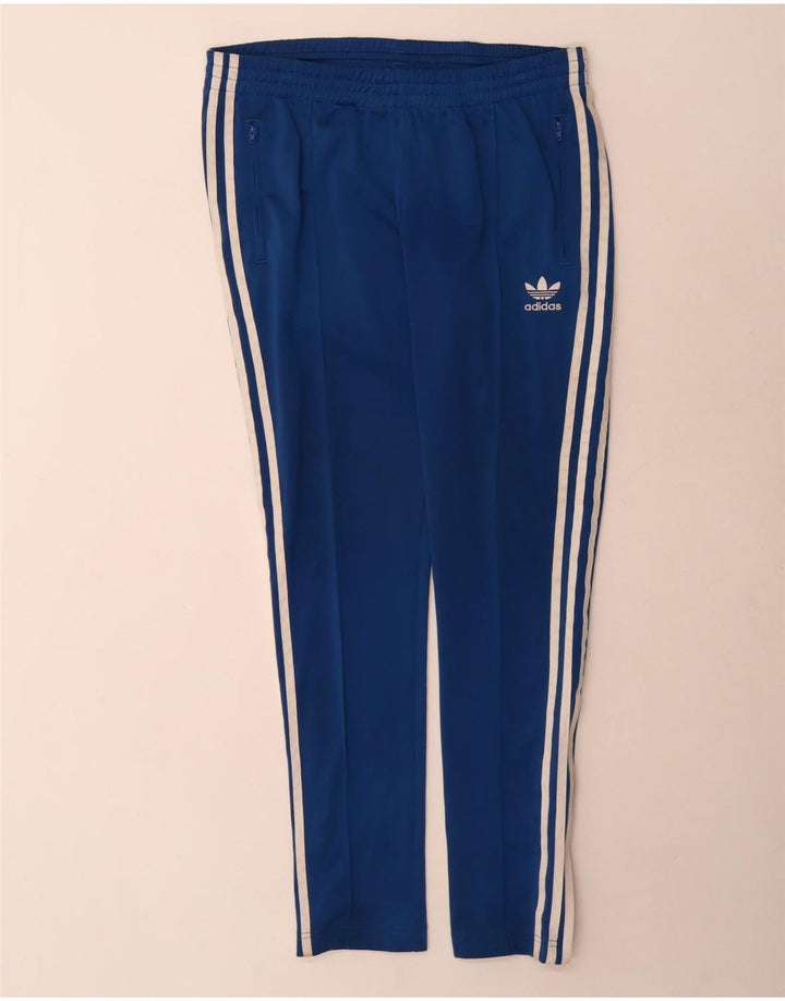 Adidas Womens Tracksuit Trousers UK 14 Large Blue Polyester