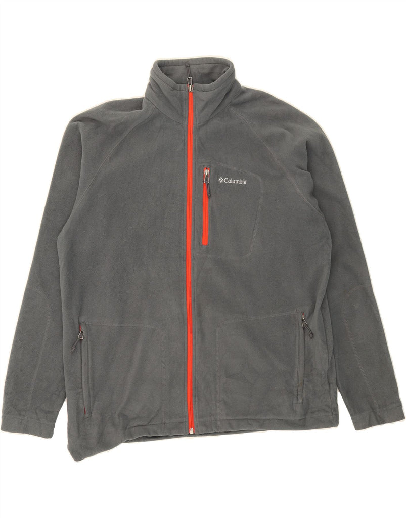 COLUMBIA Mens Fleece Jacket UK 40 Large Grey Polyester Vintage Columbia and Second-Hand Columbia from Messina Hembry 