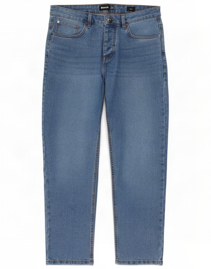 Bench Mens Straight Jeans W34 L32 Blue Cotton