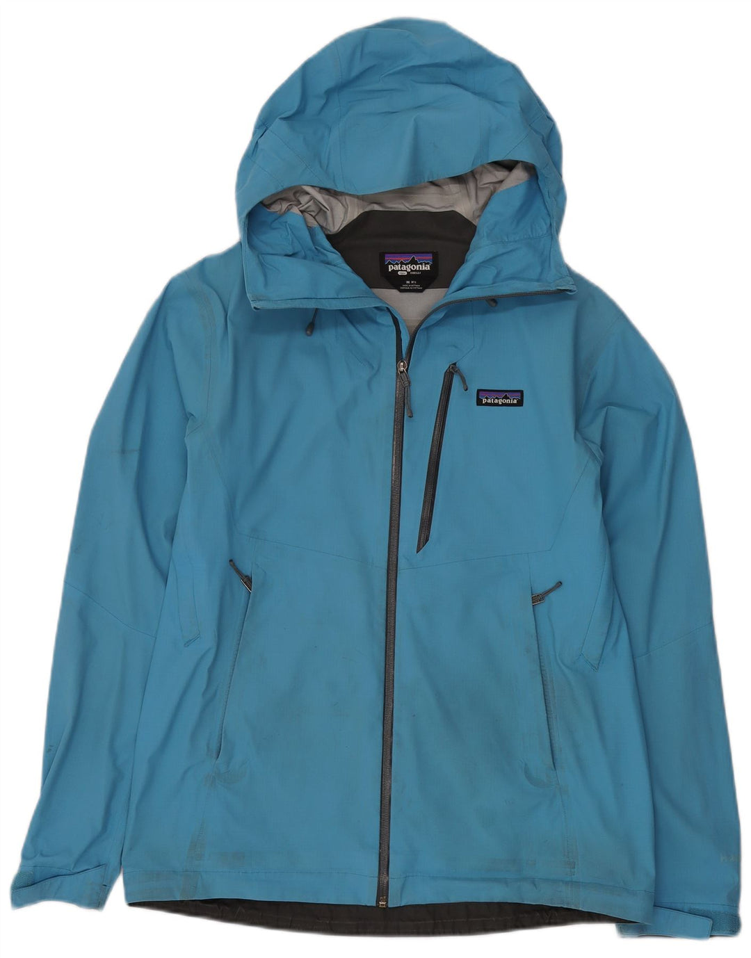 Patagonia Mens Hooded Rain Jacket UK 38 Medium Blue Nylon