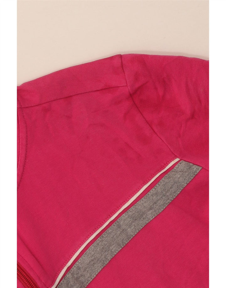ELLESSE Womens Tracksuit Top Jacket UK 12 Medium Pink Colourblock Cotton