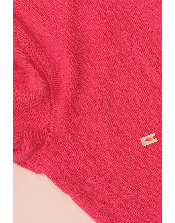 Marks & Spencer Womens Zip Hoodie Sweater UK 12 Medium Pink Cotton