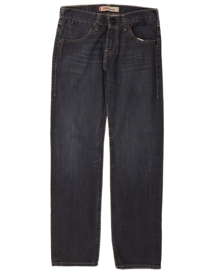 Levi's Mens 504 Straight Jeans W30 L30 Navy Blue Cotton