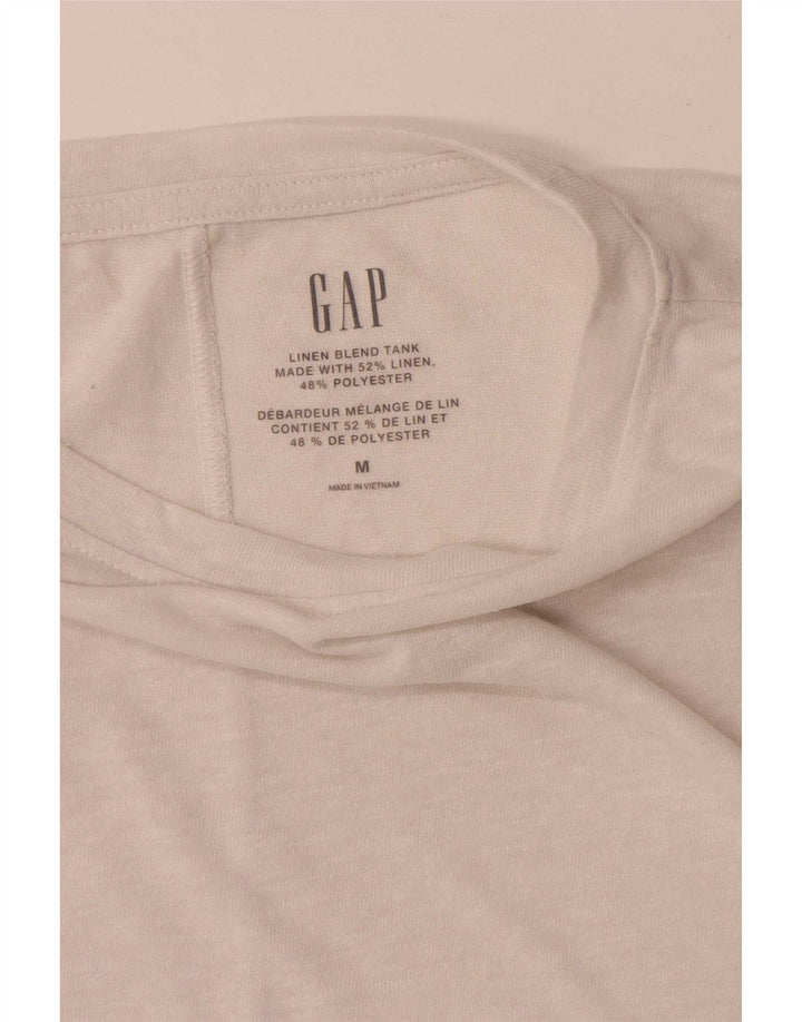 Gap Womens Vest Top UK 14 Medium White Linen