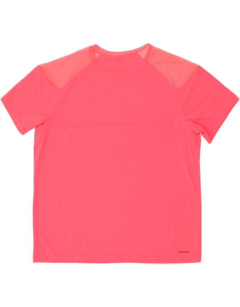 ADIDAS Womens Aeroready T-Shirt Top UK 12/14 Medium Pink Vintage Adidas and Second-Hand Adidas from Messina Hembry 