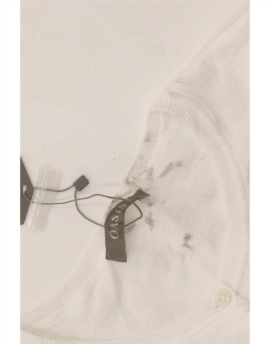 Oasis Womens Crop Bolero Jumper UK 12 Medium White Cotton