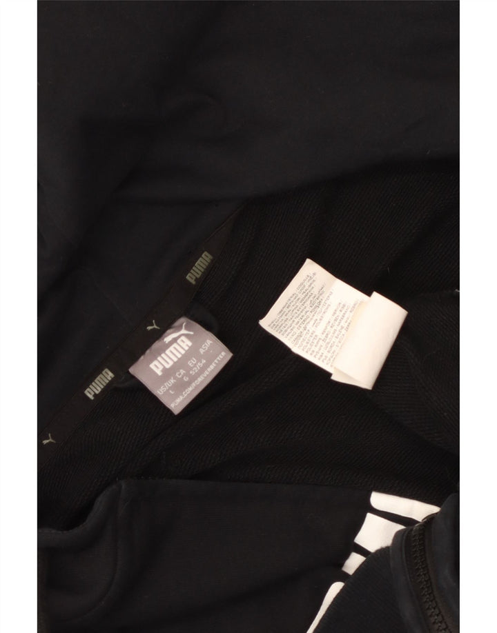 Puma Mens Graphic Zip Hoodie Sweater Large Black Cotton